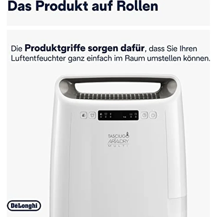 De'Longhi Luftentfeuchter Tasciugo AriaDry Multi DEXD214F - elektrischer Entfeuchter und Luftreiniger für Räume bis 65m³, Wäschefunktion, Allergiker zertifiziert, 14 Liter/Tag, weiß – Bild 5