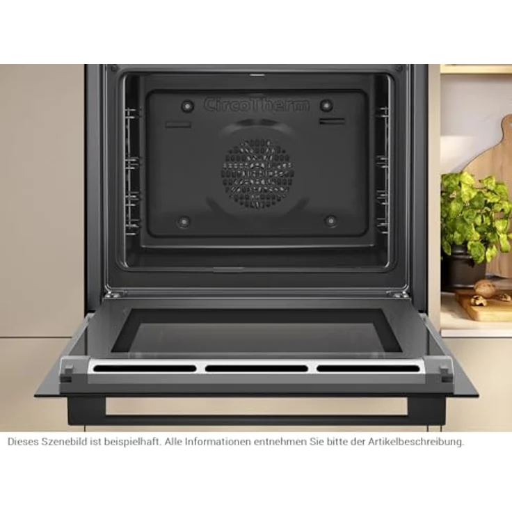 Neff B2CCJ7AK0, N30, Einbaubackofen 60x60cm, schwarz mit CircoTherm, LED Display, Pyrolyse, Klapptür – Bild 3