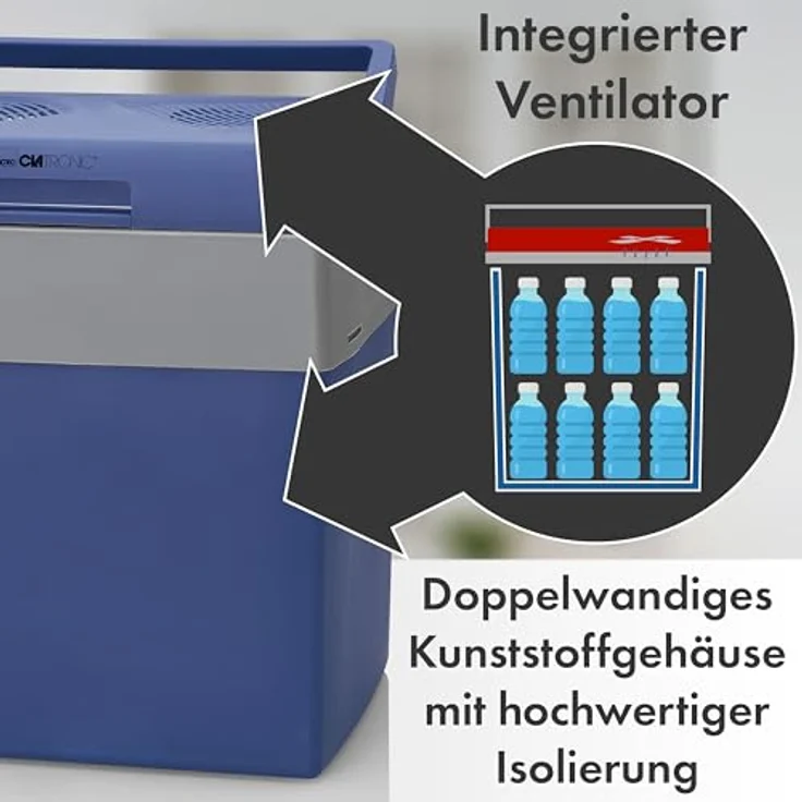 Clatronic KB 3714, elektrische Kühlbox 28L für Auto und Camping, 12V/230V, robustes Gehäuse, blau – Bild 5
