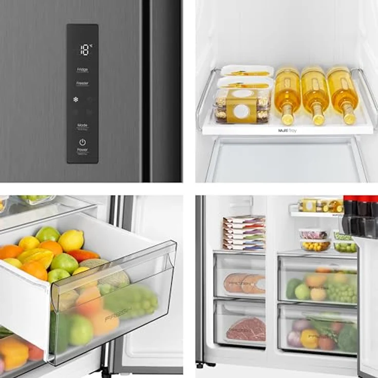 Hisense RS3P558NEFD, Side by Side Kühl-Gefrierkombination mit 347 l Kühl- und 197 l Gefriervolumen, schwarze Ausführung – Bild 12