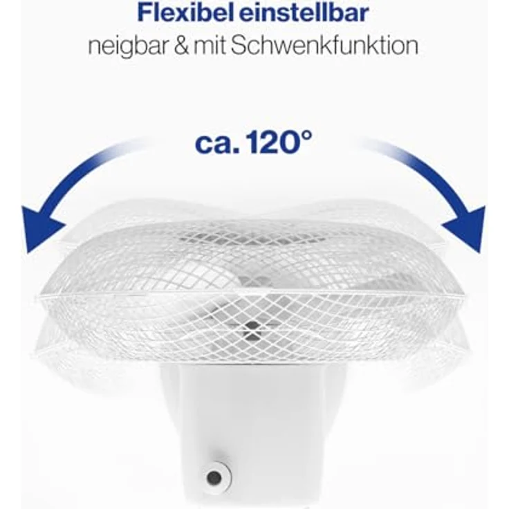 Clatronic VL 3601 Tischventilator, 23 cm Durchmesser, oszillierend, Neigungswinkel verstellbar, 2 Geschwindigkeitsstufen – Bild 3