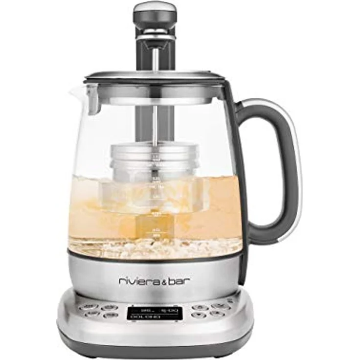 Riviera & Bar Cha Dao Expert Teekessel mit einstellbarer Temperatur, Hartglas und Edelstahl, 1,5 l, leiser Modus, optimaler Tee-Aufguss – Bild 4