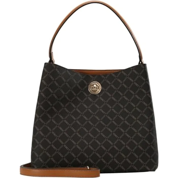 L.Credi Filiberta Schultertasche, 30 cm, braun, 100% Kunstleder