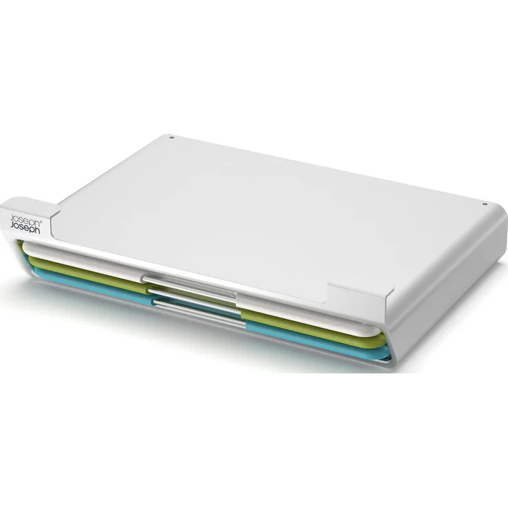 Joseph Joseph Schneidebrett Folio Slim 3-piece, Edelstahl, Kunststoff, (Set, 4-St) - Platzsparendes Schneidebrett-Set mit rutschfesten Füßen und Edelstahlgriffen - Preisvergleich