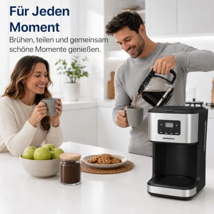 Heinner HCM-D915, Filterkaffeemaschine, 1,5 l, 900 W, Schwarz/Edelstahl, LCD-Display, Warmhaltefunktion, spülmaschinenfest – Bild 12