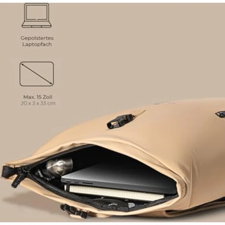 Pactastic Urban Collection Rucksack 45 cm Laptopfach beige – Bild 3