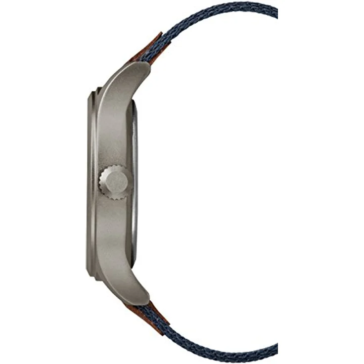 Timex Herren Armbanduhr TW4B141009J, blaues Nylonband mit braunem Echtlederbesatz, 40 mm Gehäuse, Indiglo Leuchtzifferblatt – Bild 2