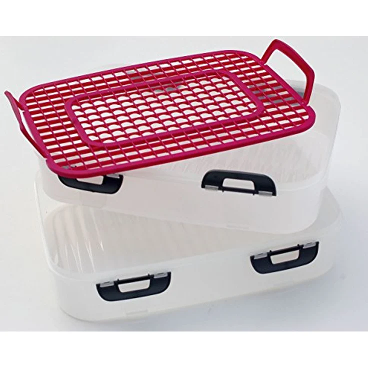 JP Aufbewahrungsbehälter Partycontainer 2 Etagen und Tragegriff pink, Vorratsdose mit 40x30x18 cm Maßen – Bild 3