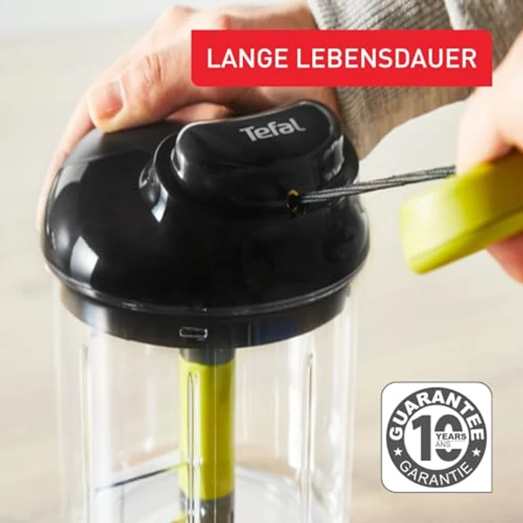 Tefal K13204 Ingenio 5-Sekunden-Zerkleinerer ohne Strom, Fassungsvermögen: 900 ml, Multizerkleinerer, Universalzerkleinerer für Gemüse, Obst, Zwiebeln, Nüsse, Knoblauch, Babynahrung, schwarz-grün – Bild 6