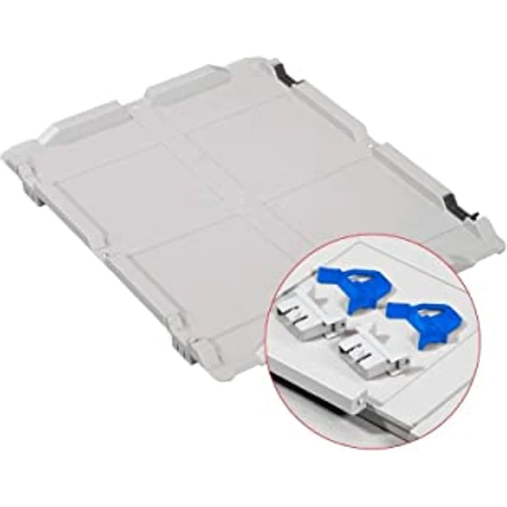 PROREGAL SuperSparSet Eurobox NextGen Grip, 10x transportable Boxen mit Scharnierdeckel und blauen Schiebeschnappverschlüssen, 23 L, grau, HxBxT 12x40x60 cm – Bild 2