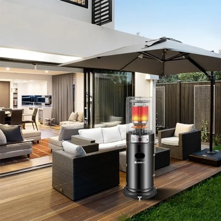Juskys Outdoor Heizstrahler Cuna mit 11 kW Gas-Brenner - Heizpilz Terrassenheizer mit Gas für Terrasse Balkon und Garten - für 5 und 11 kg Gasflaschen – Bild 2