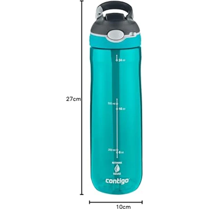 CONTIGO Trinkflasche ASHLAND TREN, auslaufsichere 720ml BPA-freie Wasserflasche mit Strohhalm, Scuba blau – Bild 13