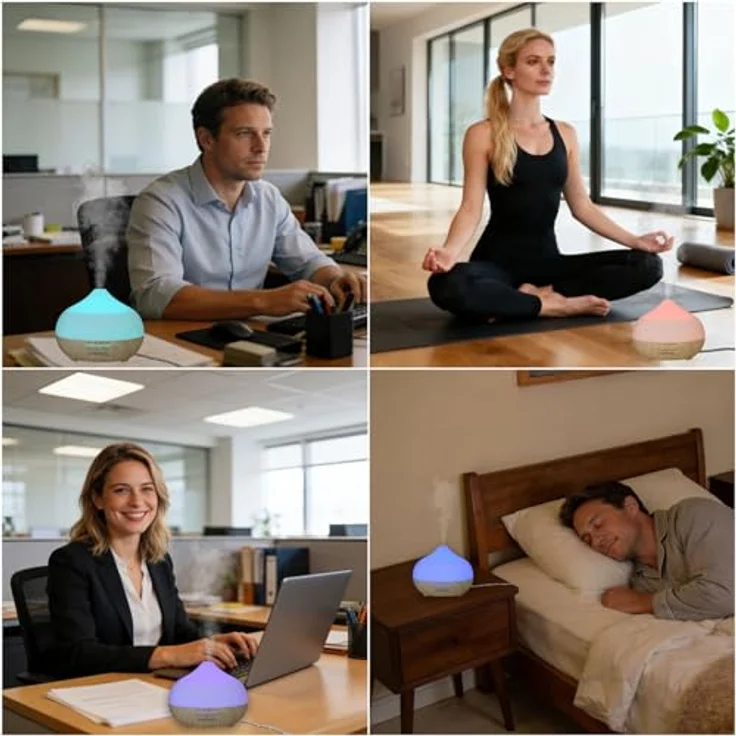 ideoon Aroma Diffusor & Luftbefeuchter 300ml, RGB Farblicht mit Timer für stimmungsvolle Atmosphäre – Bild 7