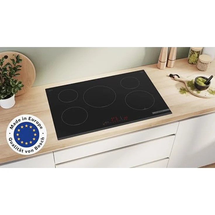 Bosch PIV831HC1E Serie 6, Smartes Induktionskochfeld 80 cm, rahmenlos, Dunstabzugshauben-Steuerung, Bratsensor Assist, Power Boost, schwarz – Bild 2