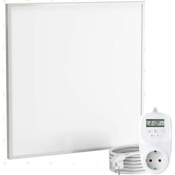 Viesta 60x60 Carbon Crystal Infrarot Wandheizung 360 W mit TH12 Thermostat, weiß, energiesparend, Überhitzungsschutz – Bild 1