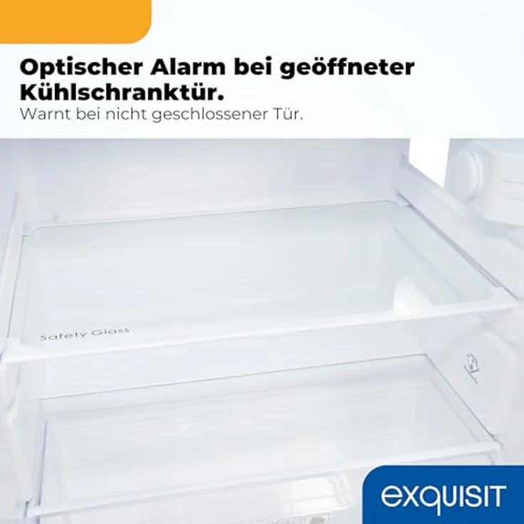 Exquisit KS516-4-HE-040E, Kühlschrank mit 109 l Nutzinhalt, 4-Sterne-Gefrierfach, LED-Innenraumbeleuchtung, wechselbarem Türanschlag, inoxlook – Bild 8