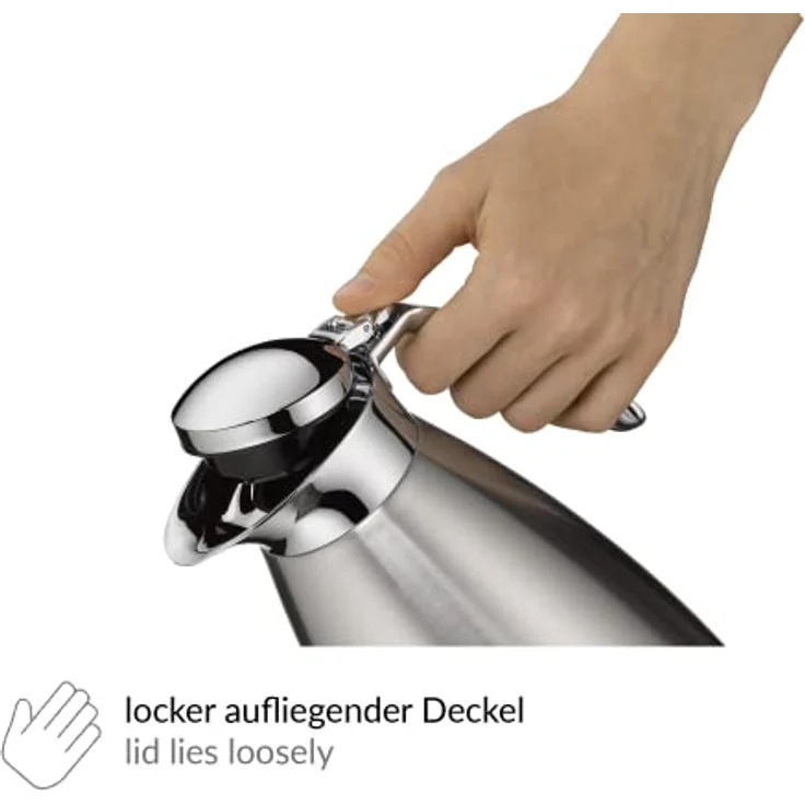 alfi 3527.205.060 Isolierkanne Gusto TT, Edelstahl mattiert 0,6 l, doppelwandiger Edelstahl, Spülmaschinenfest, 12 Stunden heiß, 24 Stunden kalt – Bild 5