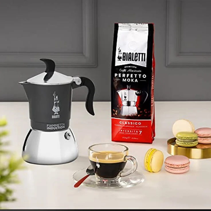 Bialetti Fiammetta Ind. 2cups, Induktions-Espressokocher aus Aluminium und Stahl, grau/silber – Bild 2