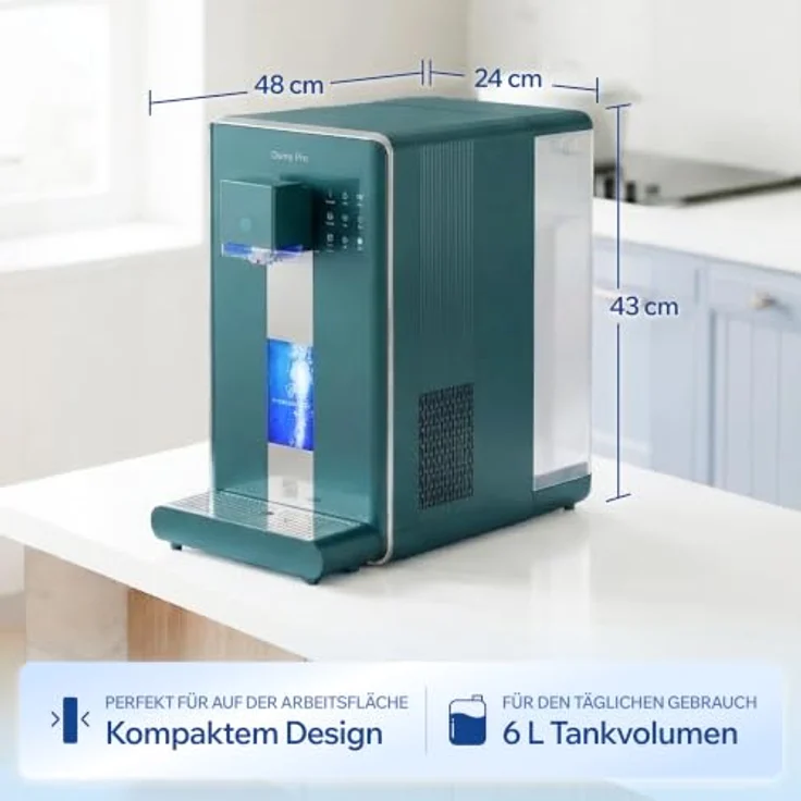 G21 Osmo Pro Wasserfilteranlage mit Umkehrosmose, Wasserstoffgenerator und 30 l/h Fördermenge, 6 l Tank, Heiß- und Kaltwasserfunktion, TDS-Anzeige, weiß – Bild 5