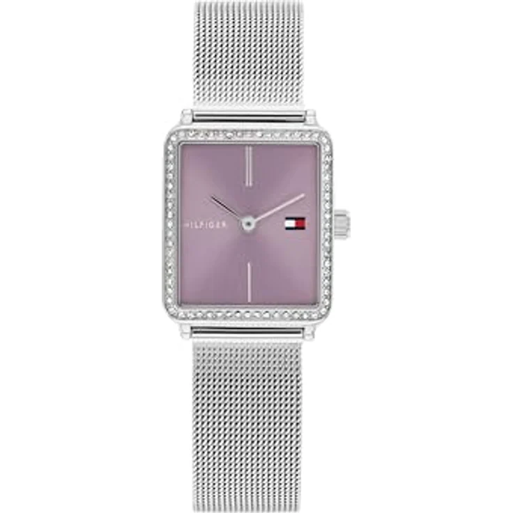 Tommy Hilfiger Zwei-Zeiger-Quarzwerk-Uhr für Damen, Lavender Zifferblatt, Edelstahl-Mesh-Gliederarmband, 3 ATM Wasserdichtigkeitsgrad - 1782790 – Bild 1