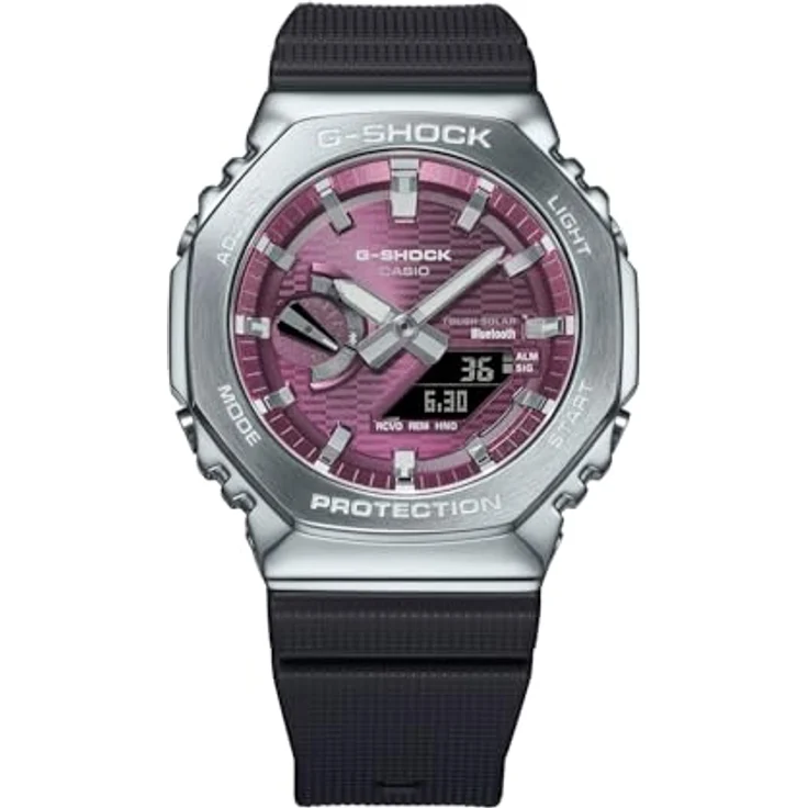 Casio G-Shock Solar & Bluetooth Uhr GBM-2100A-4BER, Herrenuhr mit Weltzeit und Smartphone-Link, rot – Bild 2
