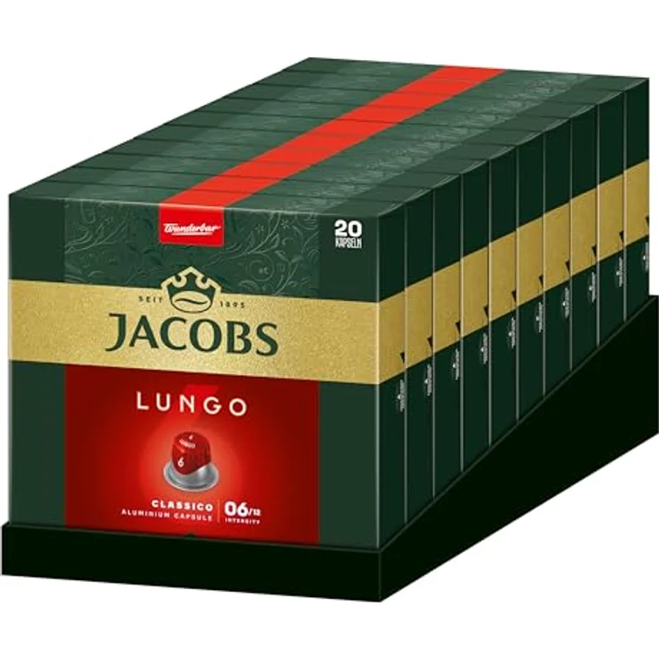 Jacobs Lungo 6 Classico, Kaffeekapseln, Nespresso Kompatibel, Kaffee, 200 Kapseln, á 5.2 g – Bild 2