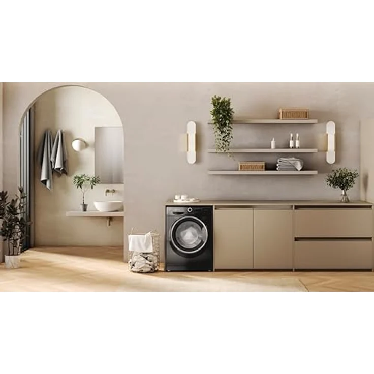 Bauknecht W7 S6300 A Waschmaschine Frontlader 7kg EEK A Kurz 30 Kurz 45 Kraftvolle Fleckenentfernung Anti-Allergie-Programm Wolleprogramm Schwarz Langlebiger Inverter-Motor – Bild 4
