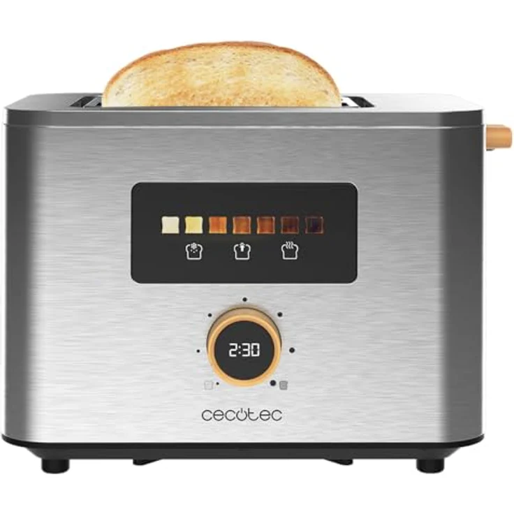 Cecotec Vertikaler Toaster Touch&Toast Double, 950 W, extra breite Schlitze 3,8 cm, Edelstahl-Finish – Bild 3