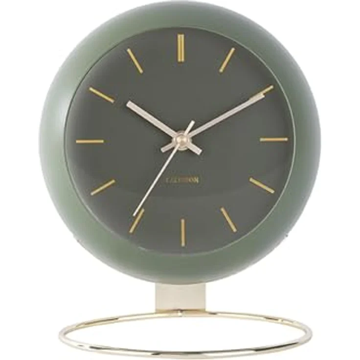 Karlsson Globe Tischuhr, Grüne Metalluhr im runden Design, 21x24.5x14 cm, perfekte Raumdekoration – Bild 3