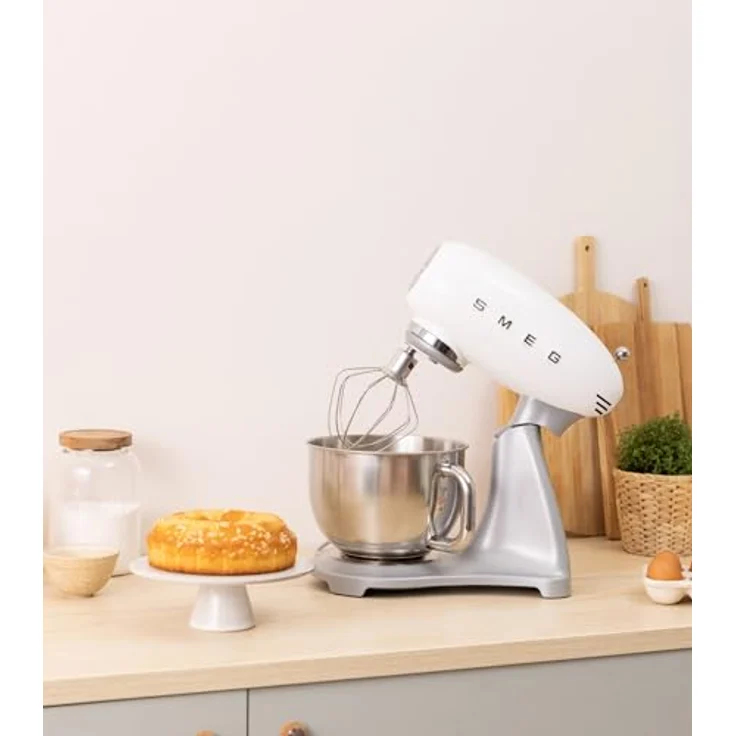 Smeg SMF04BLEU, Küchenmaschine 800 Watt mit 4,8 L Edelstahlschüssel, schwarz, Retro-Design – Bild 6