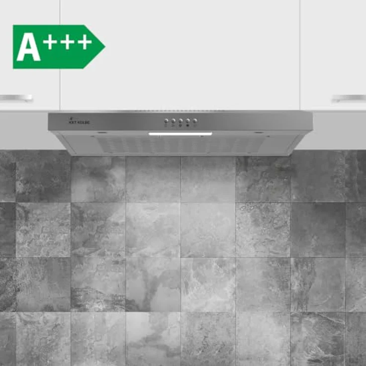 KKT KOLBE Unterbau-Dunstabzugshaube Flachschirmhaube UBH200ED, 60 cm Edelstahl silber, Abluft- und Umluftbetrieb, LED-Beleuchtung, 3 Leistungsstufen – Bild 8