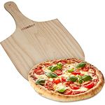 Relaxdays Pizzaschieber aus Holz, für Brot & Flammkuchen, Pizzaschaufel, natur, BxT: 30,5 x 54 cm