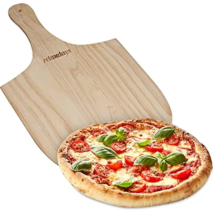 Relaxdays Pizzaschieber aus Holz, für Brot & Flammkuchen, Pizzaschaufel, natur, BxT: 30,5 x 54 cm – Bild 1