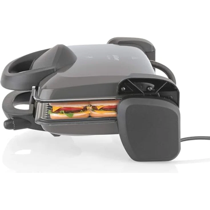 Arzum AR2037 Sandwichmaker, 1800 Watt, Antihaftbeschichtung, bis zu 180° Öffnung, grau – Bild 3