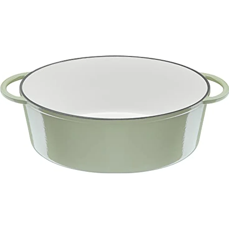 Tefal E25806 LOV Ovaler Bräter 34 cm | wiedergewonnenes Gusseisen | optimale Wärmespeicherung | für alle Herdarten | induktionsgeeignet | backofengeeignet bis 250°C | spülmaschinenfest | Hellgrün – Bild 3