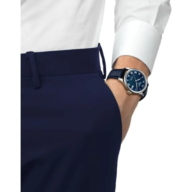 Tissot Le Locle Powermatic 80, Automatikuhr Herren, 39 mm, Edelstahl, blau, Saphirglas, 80 Std. Gangreserve, Waterresistant 3 ATM – Bild 4