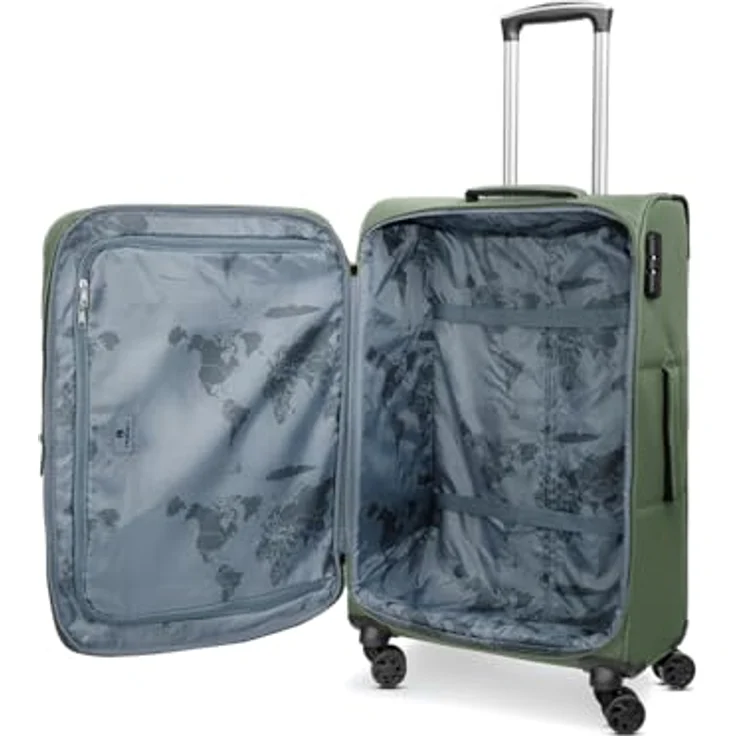 Franky, Koffer, Melbourne 3.0 4-Rollen Kofferset 3tlg. mit Dehnfalte, Grün, (90 l, XL) – Bild 4