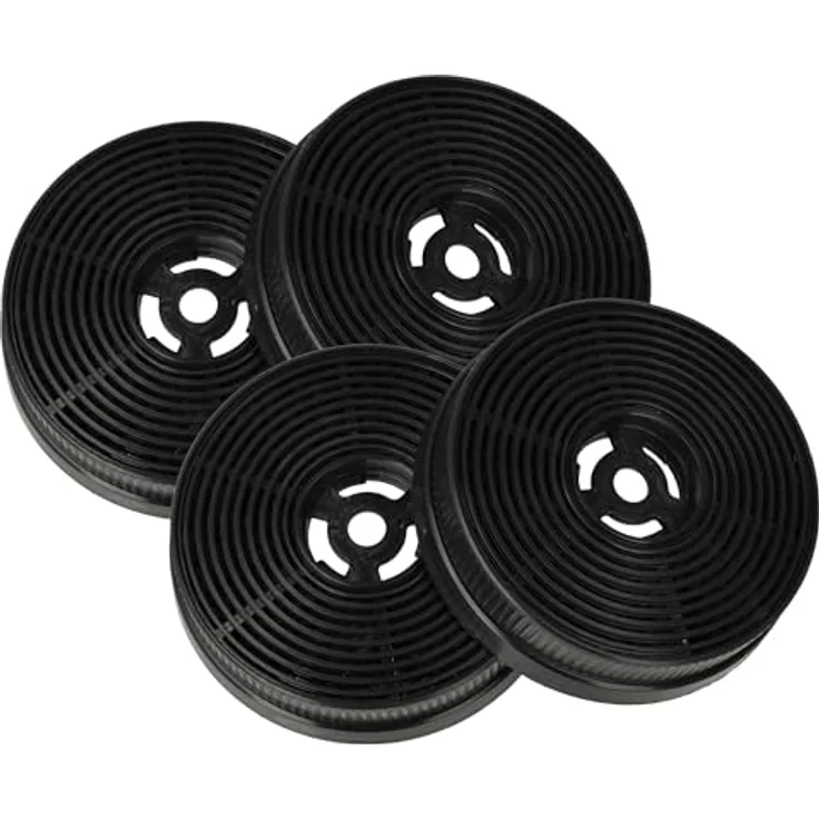 vhbw 4x Aktivkohlefilter kompatibel mit KKT KOLBE K113 -S2 BASE604ED, BASE604WED, TEL350, BASE604S Dunstabzugshaube - Schwarz – Bild 2