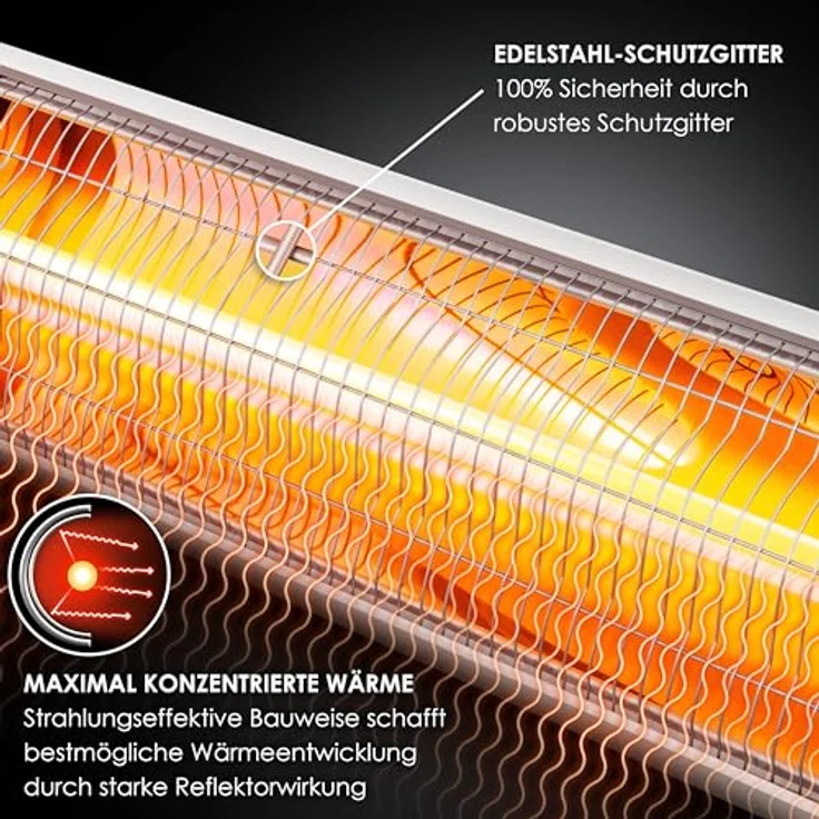 KESSER® Infrarotstrahler 2500W | Höhenverstellbar | 3-Stufige Temperatur | Wickeltischstrahler | Quarzstrahler – Bild 4