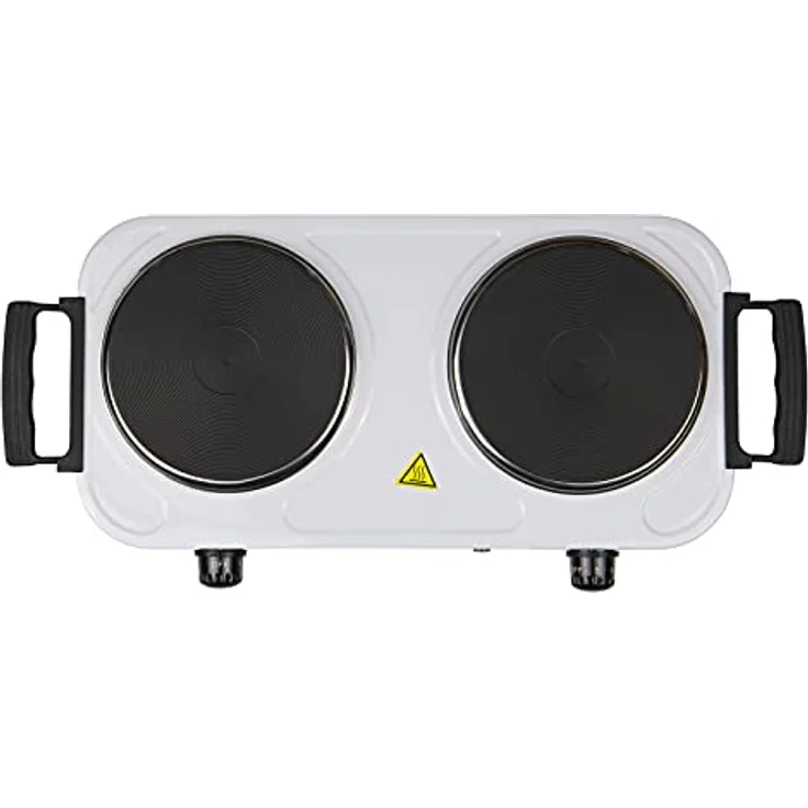 Grafner KP10879 Kochplatte doppelt 2000 Watt mit klappbaren Griffen Weiß – Bild 4