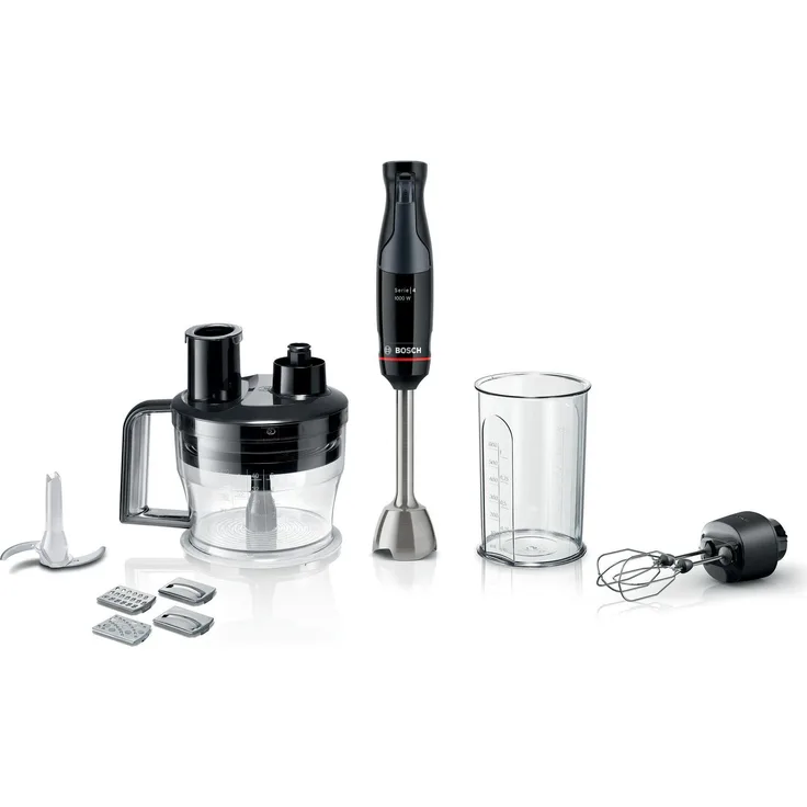 Bosch MSM4B674, Pürierstab in Schwarz, leistungsstarker Stabmixer für vielseitige Anwendungen
