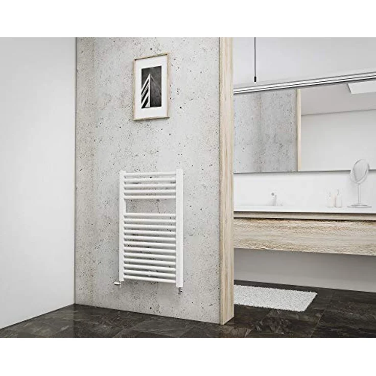 Schulte Badheizkörper München, 77 x 50 cm, 451 Watt Leistung, Anschluss unten, alpinweiß, Designheizkörper, EP07650 04 – Bild 2