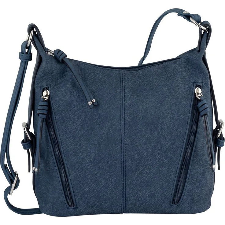 TOM TAILOR Umhängetasche CAIA Cross bag M, Nubuklederimitat, 7 Fächer, Smartphone-Fach, schwarz – Bild 1