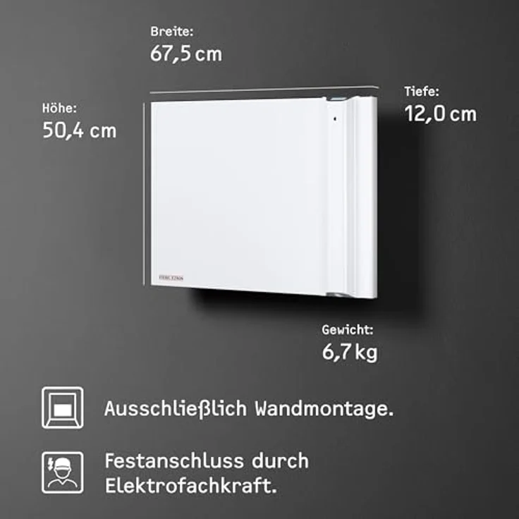 STIEBEL ELTRON elektronisch geregelter Duo-Wandkonvektor CND 75, 0,75 kW, für ca. 7,5 m², LC-Disyplay, 2 Heizsysteme, Offene-Fenster-Erkennung, Verbrauchsanzeige, 234813, Konvektor – Bild 8