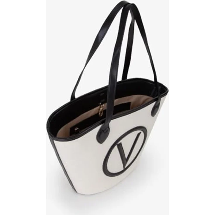 Valentino Covent Shopper Tasche, 28.5 cm x 12 cm x 26.5 cm, 100% Canvas, schwarz – Bild 5