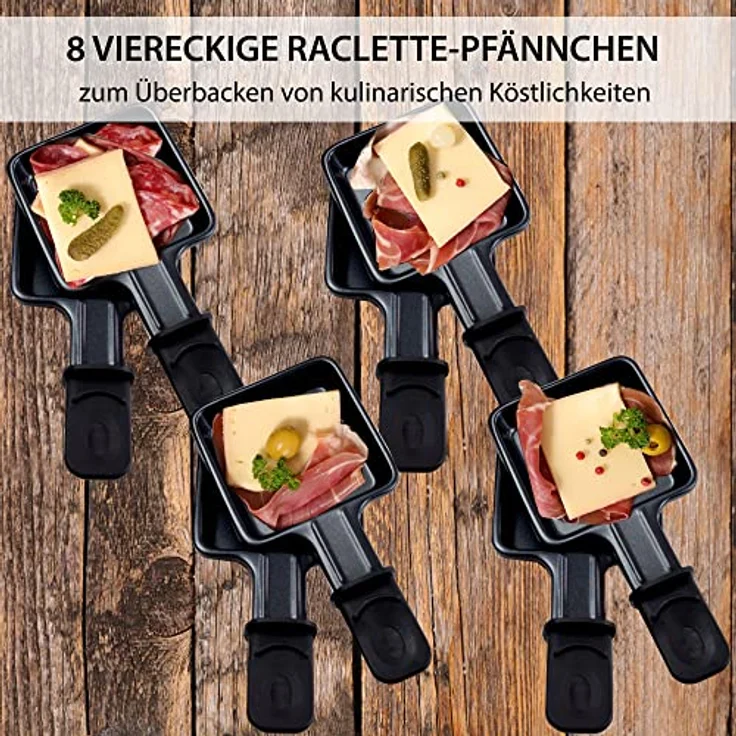 Syntrox RAC-1100W Freiburg Raclette-Grill, 6 Fonduegabeln, 1100 Watt – Bild 8