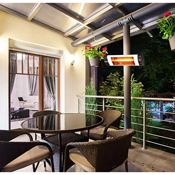 DMS® Infrarotstrahler 2500 Watt Heizstrahler Terrassenstrahler Wärmestrahler Innen- und Außenbereich Fernbedienung Timer Wandhalterung Heizkörper 3 Heizstufen – Bild 4