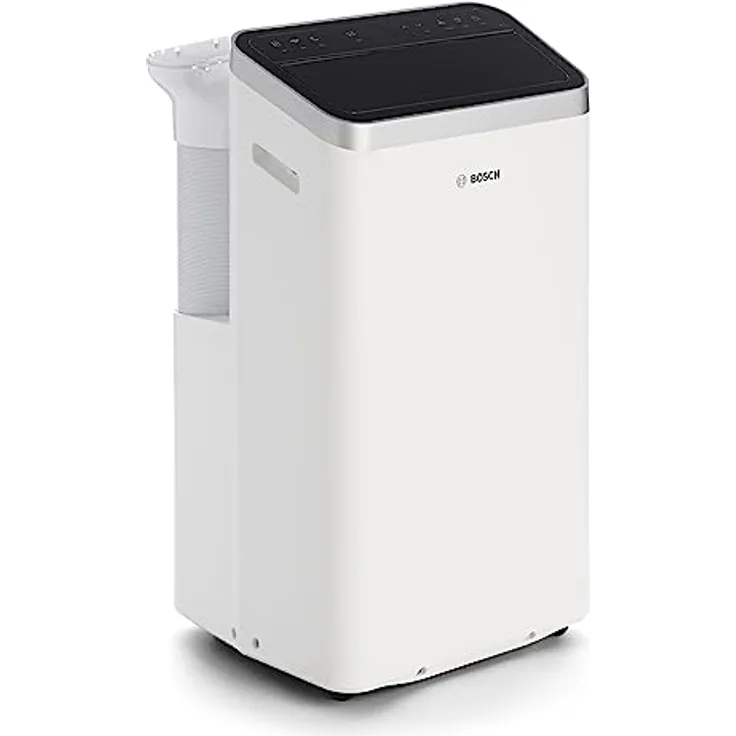 Bosch Cool 4000 Mobiles Klimagerät - 3-in-1: Klimagerät, Luftentfeuchter, Ventilator - 2,6 kW für Räume bis zu 35m² - Mit Auto-Modus, Silent-Modus & Sleep-Modus (48 db (A)) [Energieklasse A+]