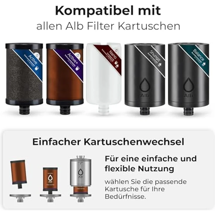 Alb Filter Active Plus, Trinkwasserfilter mit Wasserenthärtung und Bakterienfiltration bis 0.7 µm, Edelstahlgehäuse – Bild 7