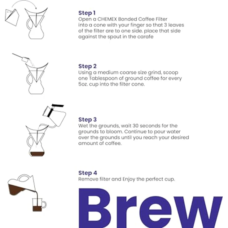 Chemex CM-6GH Kaffee Zubereiter, mit Glasgriff, für bis zu 6 Tassen – Bild 5